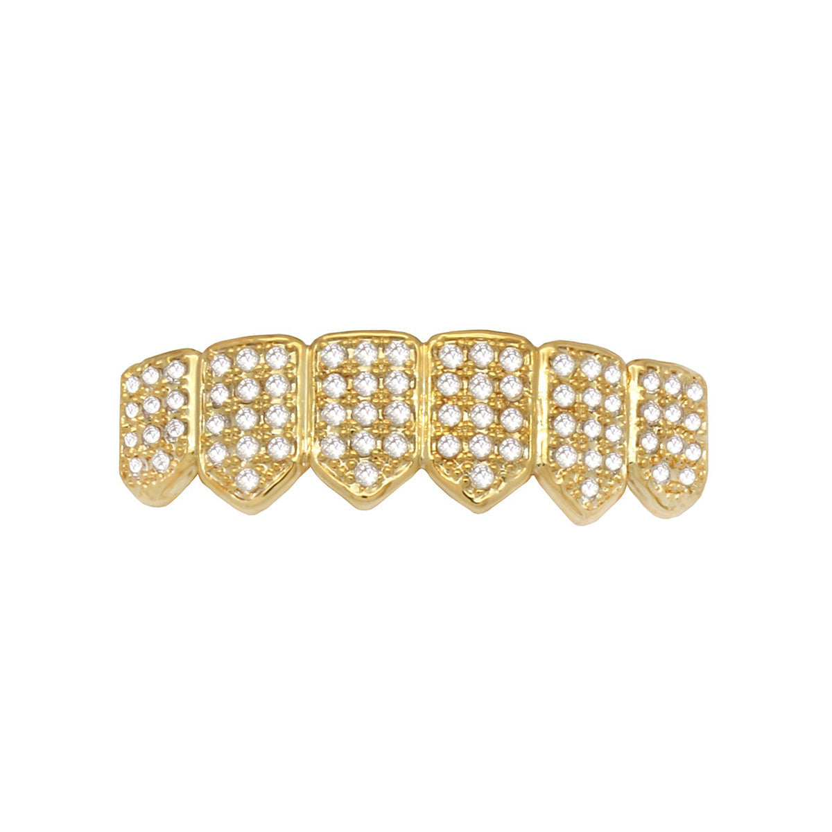 Gold Full Stone Micro Pave Full CZ Grillz Set