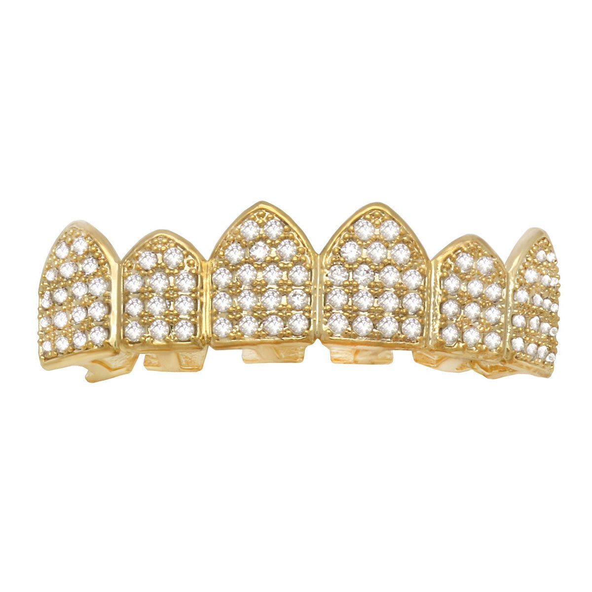 Gold Full Stone Micro Pave Full CZ Grillz Set