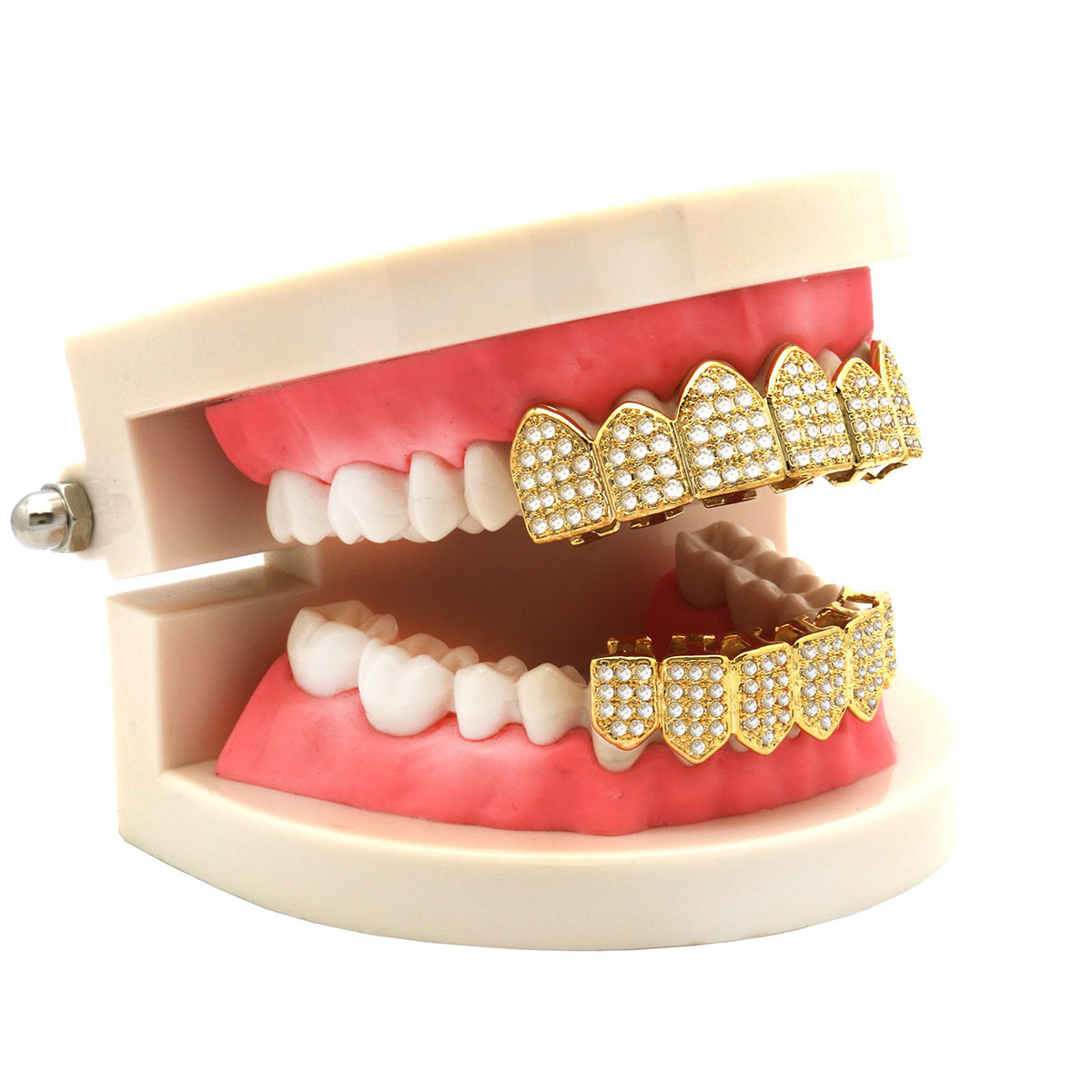 Gold Full Stone Micro Pave Full CZ Grillz Set