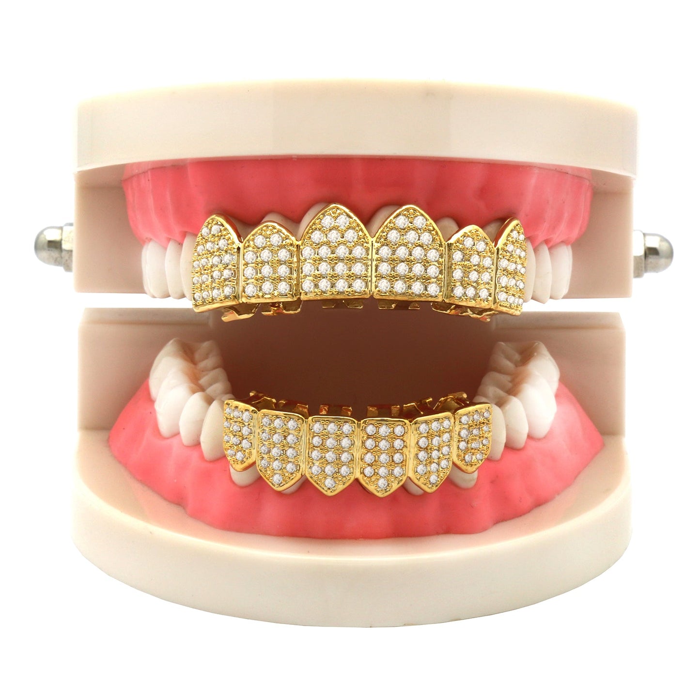 Gold Full Stone Micro Pave Full CZ Grillz Set