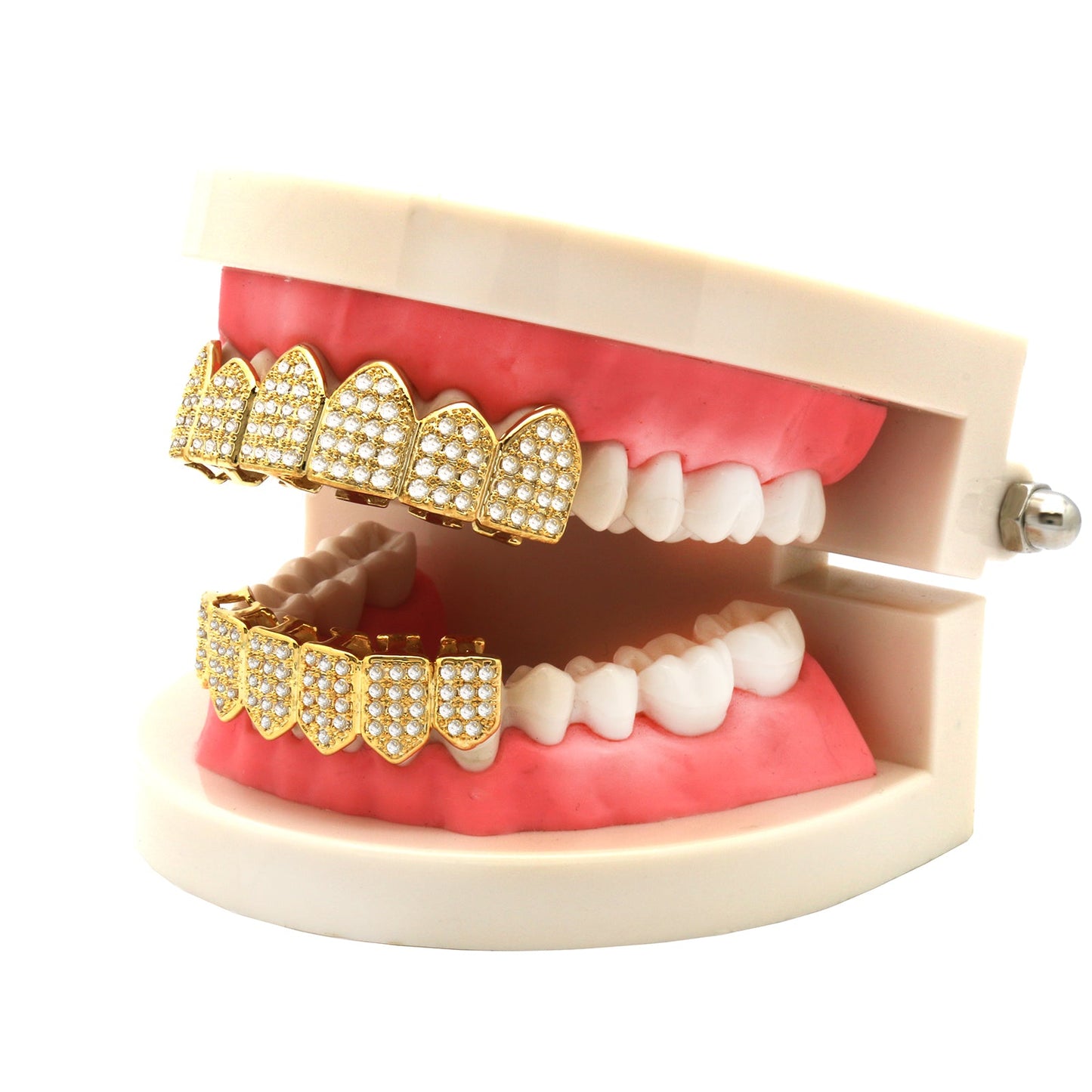Gold Full Stone Micro Pave Full CZ Grillz Set
